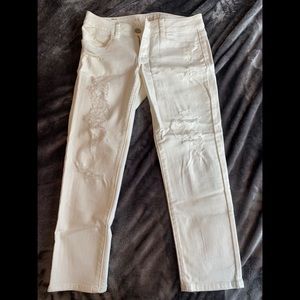 American Eagle White Crop Jeggings